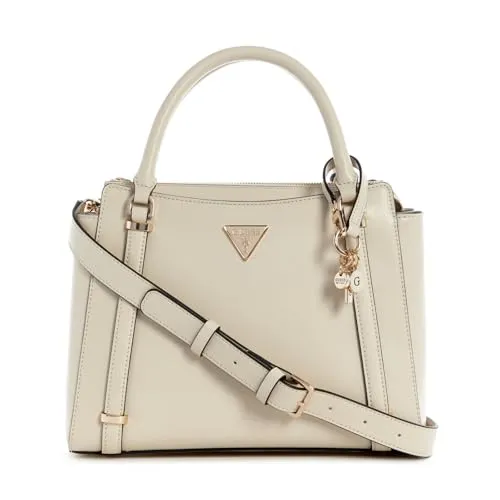 GUESS Daryna 2 Compartment Satchel Bone - Umhängetaschen mit 2 Fächern, eleganter Look und glänzenden goldfarbenen Beschlägen, ideal für stilbewusste Frauen