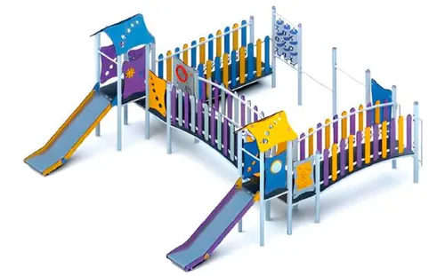 Kinderspielplatz Spielpark mit Rutschbahn - Mehrfarbig - Modern gestalteter Outdoor-Spielbereich für Kinder von 1-11 Jahren. Ideal für Abenteuer und Spielspaß im Freien. Mit einfacher Montage und 2 Jahren Herstellergarantie.