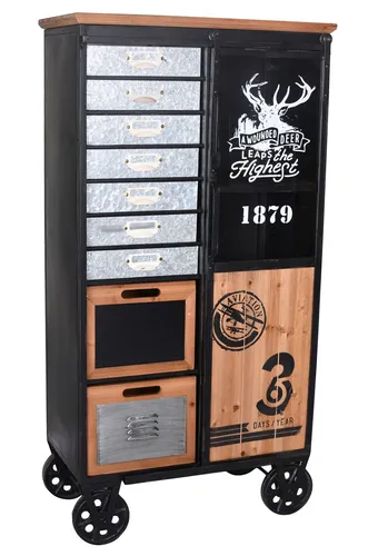 Loft Vitrine Standvitrine Kommode Hochschrank in braun von Palazzo INT