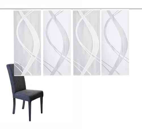 HOME Wohnideen Schiebevorhang - Weiß, 57x145 cm - Hochwertiger Schiebevorhang in Weiß, ideal für stilvolle Fensterdekoration. Maße: 57 cm Breite, 145 cm Höhe. Perfekt für ein modernes Wohnambiente!