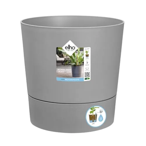 elho Greensense Aqua Care Rund 30 - Blumentopf mit Wasserspeicher - Garten-Zubehör mit integriertem Bewässerungssystem, ideal für vergessliche Pflanzenliebhaber. Hergestellt aus 100% recyceltem Plastik und sorgt für eine automatische Bewässerung.