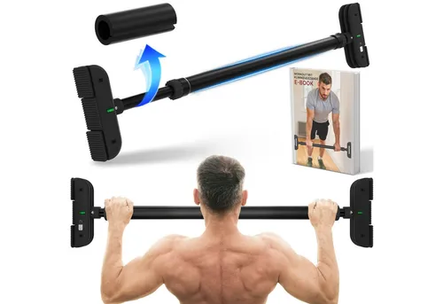 NEOLYMP Klimmzugstange - Klimmzug Hilfe ohne Schrauben - Klimmzugstange für Türrahmen, hält ohne Bohren, bis 200 kg belastbar und verstellbar von 73-92 cm. Ideal für effektives Home Gym Training!