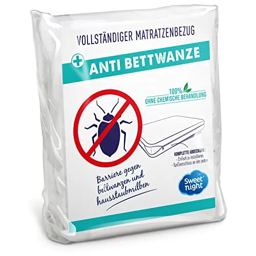 Sweetnight - Housse intégrale matelas 140x200x30 cm | Anti-Punaise de lit et Anti-acariens | Protège intégralement votre matelas | Fermeture à glissière | Sans traitement chimique | Ep. jusqu'à 30 cm