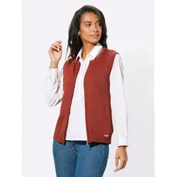 Witt Strickjacke Strickweste Ärmellos Jersey orange|rot 48
