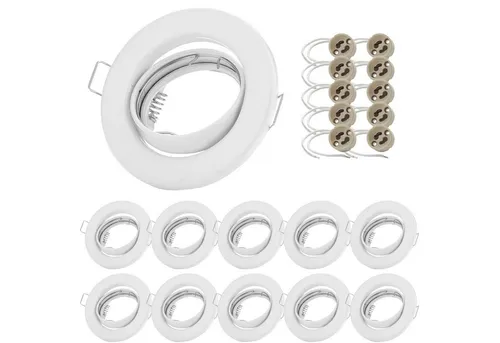 Einbaustrahler 10er Pack schwenkbar rund weiß matt - Strahler für dekorative Beleuchtung, schwenkbar und leicht austauschbare GU10 Leuchtmittel, ideal für Wohnzimmer, Schlafzimmer oder Flur.