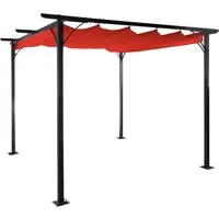 BERLINLODGE Pergola 232x300x300cm mit Schiebedach in Terrakotta - Stabile Pergola für den Garten mit einem eleganten Schiebedach. Ideal für entspannte Stunden im Freien, bietet sie einen modernen Look und eine leicht zu montierende Konstruktion.