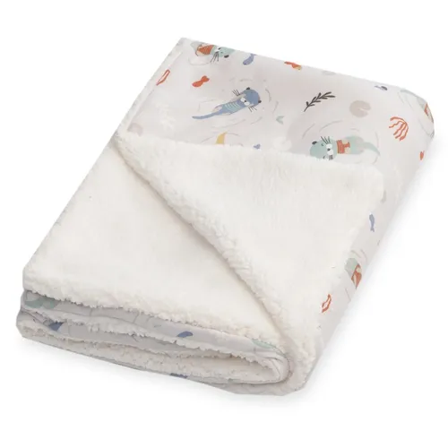 Julius Zöllner Winterdecke Jersey 70x100 Little Otti - Kuscheldecke aus 100% Jersey-Baumwolle mit kuscheliger Teddyplüsch-Abseite, perfekt für warme Nächte und süße Träume.