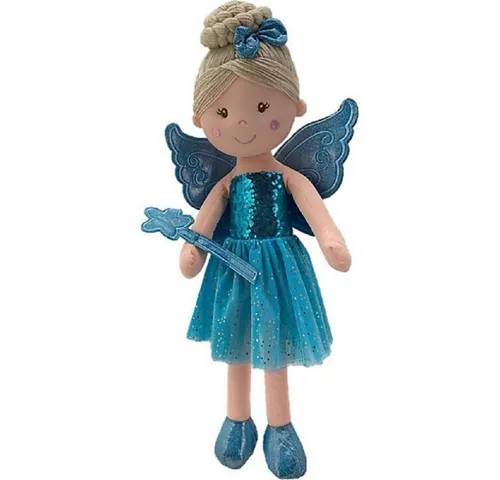 Sweety-Toys Stoffpuppe Sweety Toys 13265 Stoffpuppe Fee Plüschtier Prinzessin 60 cm blau