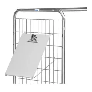 Fetra Klemmbrett 28ST3, A4, Metall, lichtgrau - Sichttafel & Sichttafelzubehör, hochwertiges Klemmbrett aus pulverbeschichtetem Aluminium mit rostfreier Edelstahlklemme, ideal für Kommissionierwagen und einstellbare Neigung.