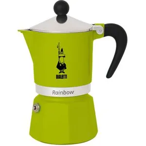 Bialetti Espressokocher 4971 Rainbow – Grüner Aluminiumkocher für perfekten Espresso - Espressokocher aus hochwertigem Aluminium, ideal für 1 Tasse Espresso. Ergonomischer Handgriff und integriertes Sicherheitsventil für komfortable und sichere Zubereitung.