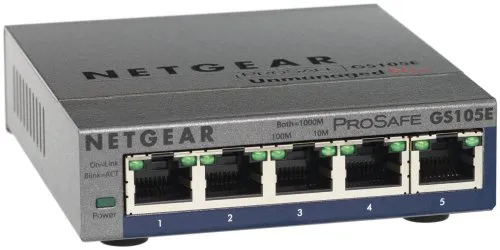 Netgear GS105E-200UKS ProSAFE Plus 5 Port Gigabit Ethernet Switch