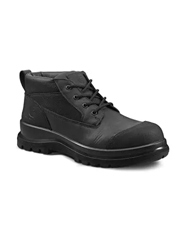 Carhartt Detroit Chukka Boot schwarz - Robuster Sicherheitsschuh - Sicherheitsschuhe aus wasserfestem Leder mit Glasfaser-Sicherheitskappe, ideal für Arbeit und Outdoor, schützt vor Stößen und Nässe.