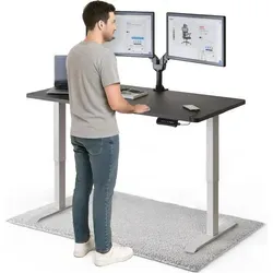 DESKSPACE Schreibtisch Pro - Elektrisch höhenverstellbar mit Memory-Funktion - Ergonomischer Stehpult mit leisen Motor, 3 Speicherplätzen für individuelle Höheneinstellungen und stabile Metallkonstruktion. Ideal für flexibles Arbeiten von 71 bis 121 cm.