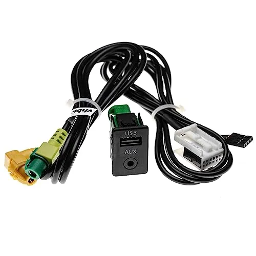 vhbw AUX USB Audio Adapter Kabel KFZ Radio (143 cm) kompatibel mit VW Touran (Typ 1T) 01/2003-10/2006 Auto, Autoradio