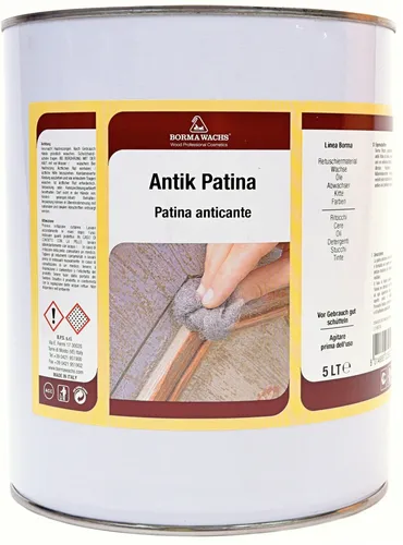 Alterungsbeize Antik Patina 5 Liter - Beizen für Holzoberflächen, UV-Lichtbeständig und ideal für eine seidenmatte, antike Optik mit nur einem Anstrich.