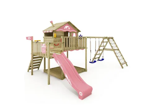 Wickey Spielturm Klettergerüst Smart Ocean mit Schaukel & Rutsche - Spielplatz für den Garten, bietet vielseitigen Spielspaß mit Schaukel, Rutsche und XXL-Sandkasten – ideal für Abenteuer und unvergessliche Momente.