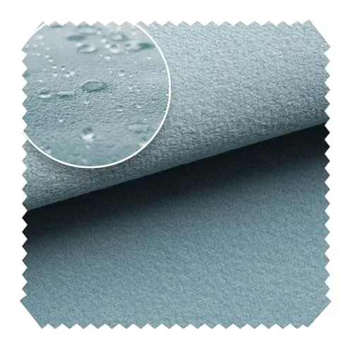 novely® TRITON - Microfaser Velours in Wildleder-Optik - Wasserabweisender Möbelstoff - Pflegeleichte Meterware 1lfm Farbe: 22 Hellgrau Blau