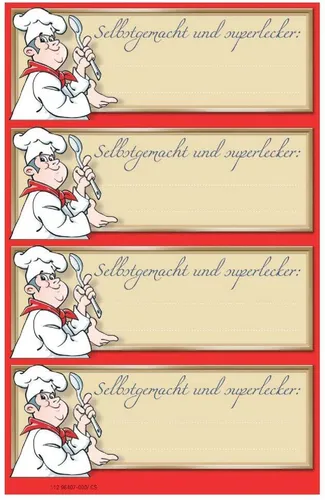 Herlitz 11296407 Etiketten Selbergemacht, 3 Bogen 4 Etiketten, selbstklebend