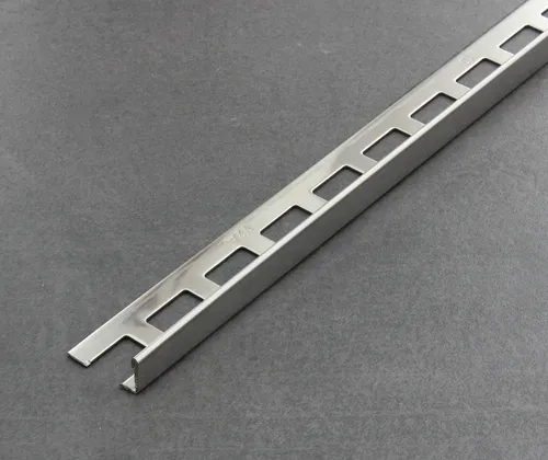 Fliesenschiene als Winkelprofil V2A Edelstahl GLÄNZEND Länge 2,50 m Breite 10 mm Fliesenprofil Übergangsprofil Fliesenleiste Treppenkantenprofil