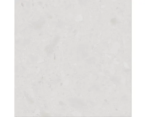 Feinsteinzeug Wand- und Bodenfliese Terrazzo Donau 60 x 60 cm weiß matt rektifiz