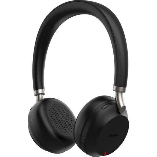 Yealink Bluetooth Headset BH72 Teams Black mit Charging Stand - PC-Headset mit bis zu 35 Stunden Sprechzeit, automatischer Hintergrundgeräuschblockierung und dynamischem EQ für optimalen Klang in Anrufen und Musik.