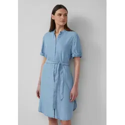 s.Oliver Minikleid Kleid Kleid aus Lyocell mit Stehkragen und Gürtel blau M (38)