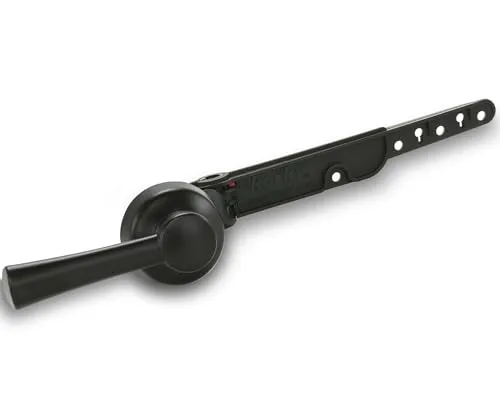 Korky 6034BP Strongarm Tankhebel, universal, passend für vorne abgewinkelte Seite links und rechts montierte Toiletten, mattschwarz, einfacher Stil