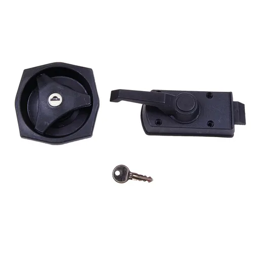 Türschloss komplett für Wohnwagen inkl. 2 Schlüssel 25-35 mm Wandstärke schwarz