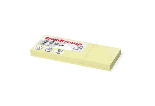 Erich Krause Haftnotizblock, Haftnotizen 40x50mm Pastell wiederablösbar 300 Blatt Gelb