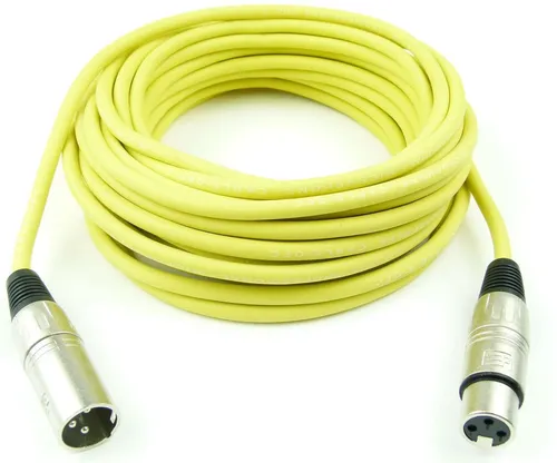 m Mikrofonkabel GELB, XLR male auf XLR female, DMX Mikrofon Kabel Adam Hall 10