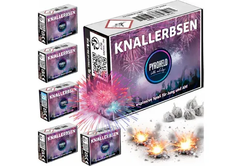 PYROHELD Geburtstagskerze Knallerbsen - Jugendfeuerwerk für Silvester - Knallteufeln (Set, 500-tlg)