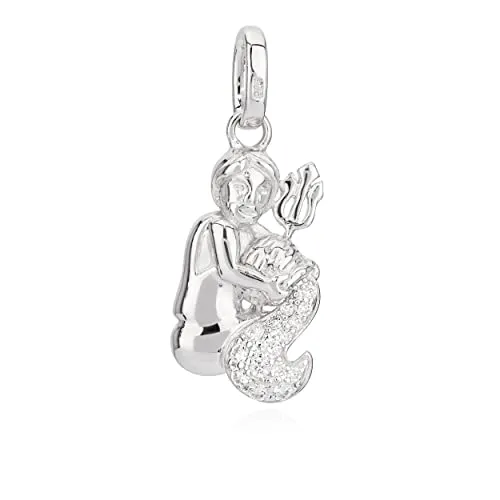 NKlaus Kettenanhänger Sternzeichen Wassermann aus 925 Silber - Eleganter Kettenanhänger für Damen aus rhodiniertem 925 Sterling Silber mit funkelndem Zirkonia, ideal für Horoskop-Liebhaber und als persönliches Geschenk.