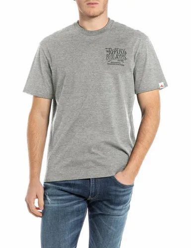 Replay T-Shirt mit Marken-Print grau M (48/50) - Bequemes T-Shirt aus 100% Baumwolle mit stylischem Marken-Print. Ideal für den Alltag, atmungsaktiv und pflegeleicht. Perfekt für einen lässigen Look!
