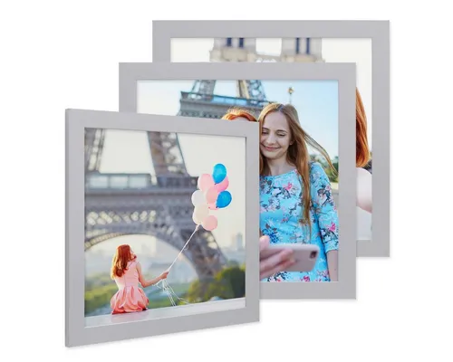 PHOTOLINI Bilderrahmen 3er Set breite Rahmen, extra Zubehör, (3er Set), im modernen Stil für Ihre stilvolle Wanddekoration