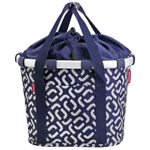 Reisenthel Klickfix Bikebasket Korb signature navy - Fahrradtasche: Faltbarer Fahrradkorb aus robustem Polyester, ideal für den Stadtverkehr und vielseitig einsetzbar.