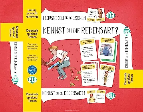 Klett Sprachen GmbH Kennst du die Redensart? - Deutsch spielend Lernen - Gesellschaftsspiel mit 132 Karten für flexibles und einfaches Lernen der deutschen Redensarten, ideal für Spaß und Bildung zugleich.