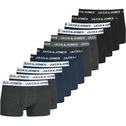 JACK & JONES JACSOLID TRUNKS 12 PACKS - Herrenunterhosen in Navy Blazer Pack, aus 95% Baumwolle und 5% Elasthan, pflegeleicht und elastisch für optimalen Tragekomfort.