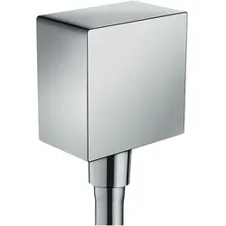 hansgrohe Fixfit Square Schlauchanschluss 26455000 - Wandanschlussbogen mit Rückflussverhinderer, chromfarben und ideal für eine sichere Wasserführung in Ihrem Badezimmer.