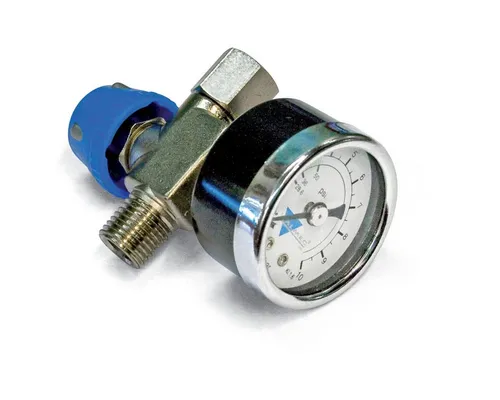 Aircraft 2101910 Inline Druckregler mit Manometer - Druckregler für präzise Luftdruckregelung direkt an der Pistole, mit integriertem Manometer für optimale Kontrolle.