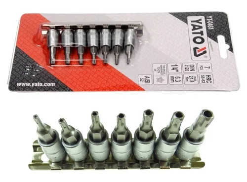 Torx Steckschlüssel Satz 7tg 1/4'' Fünfstern 5-Stern 5-Kant Nüsse TS10-TS40