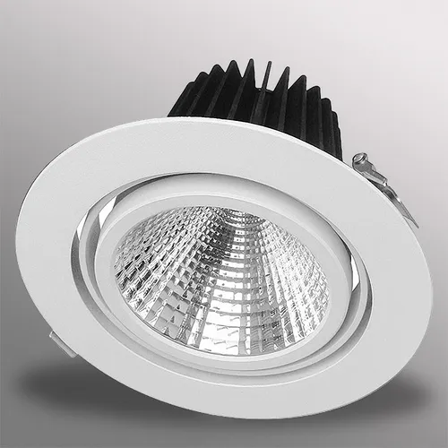 40W LED Einbaustrahler EXLITE-R 3000K Warmweiß schwenkbar Ø 175mm