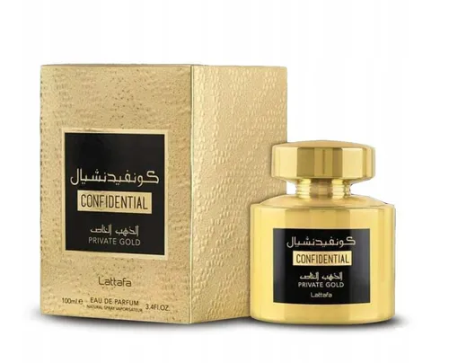 Lattafa Confidential Private Gold Eau De Parfum 100 ml - Unisex Duft mit luxuriösem Aroma, perfekt für besondere Anlässe und den anspruchsvollen Geschmack.
