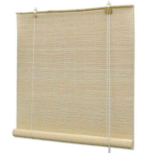 vidaXL Bambusrollo Natur 80x160 cm - Elegantes Bambusrollo für Fenster, das Sichtschutz bietet und gleichzeitig sanftes Licht durchlässt. Ideal für verschiedene Einrichtungsstile, sorgt für eine gemütliche Atmosphäre und ist aus hochwertigem, langlebigem Material gefertigt.