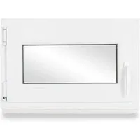 Produktbild Neruli Kellerfenster Kunststoff Weiß Dreh-Kipp 75x50cm BxH DIN Links 2 -Fach Glas Dichtung Schwarz