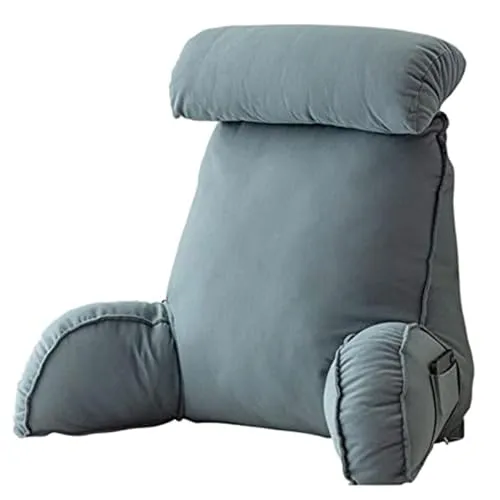 AMZZHAO Lesekissen Rückenkissen Keilkissen Lendenkissen Stützkissen Nackenstützkissen,mit Armlehnen und Abnehmbarer Nackenrolle,Ergonomische Körperhaltung,für Lesen & Arbeiten & Spielen