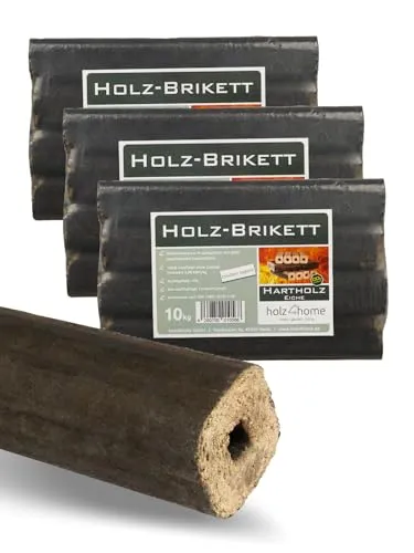 holz4home® Pini Kay Eichenbriketts 30 kg - Hochwertige Briketts aus 100% Eiche, CO2-neutral und mit einem Heizwert von 5,2 kWh/kg für langanhaltende Wärme. Ideal für Kamin und Ofen.
