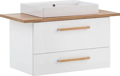 Schildmeyer Waschtisch Duo, weiß mit Aufsatzwaschbecken