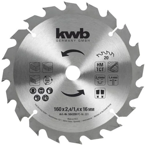 Kwb 584359 Kreissägeblatt 160 x 16mm 1St.