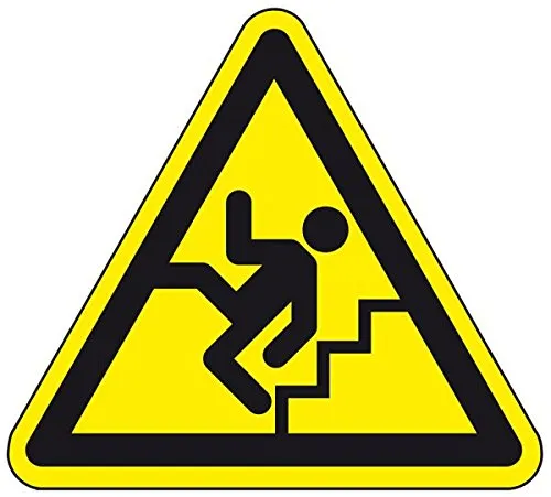 LEMAX® Warnschild Vorsicht Treppe, praxisbewährt, Kunststoff, SL 200mm