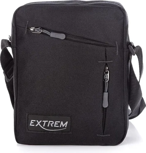 Bag Street Herren Umhängetasche mit Reißverschluss Schwarz